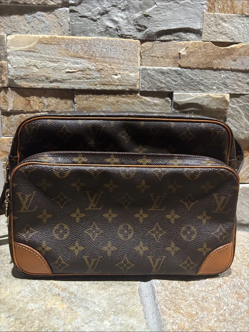 Louis Vuitton Monogram Canvas Nile Crossbody Bag in Brown and Tan